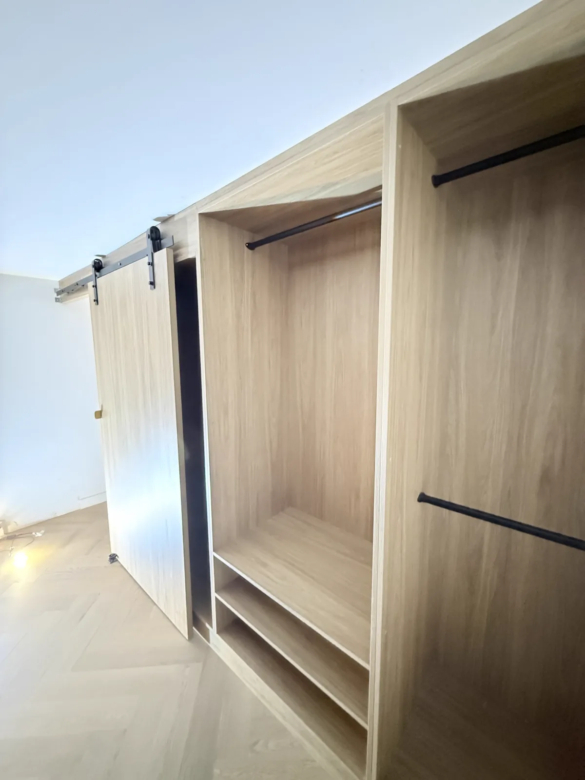 Neutral Bay walk-in wardrobe — wide angle showing full layout