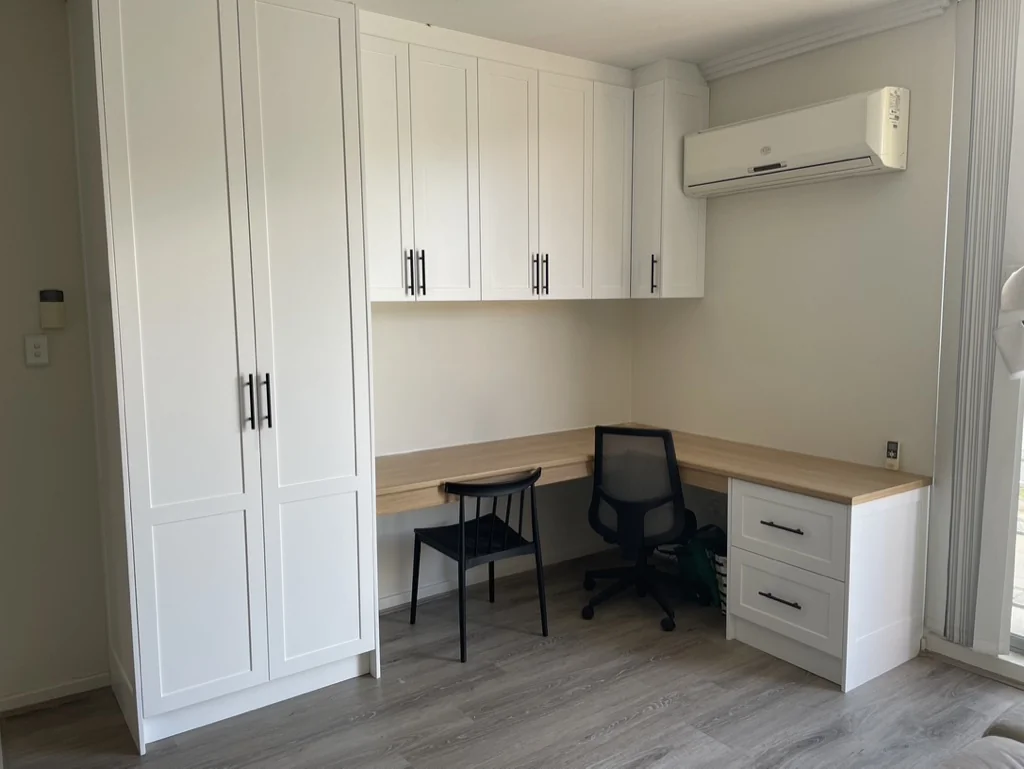 Pemulwuy study nook with built-in desk and storage