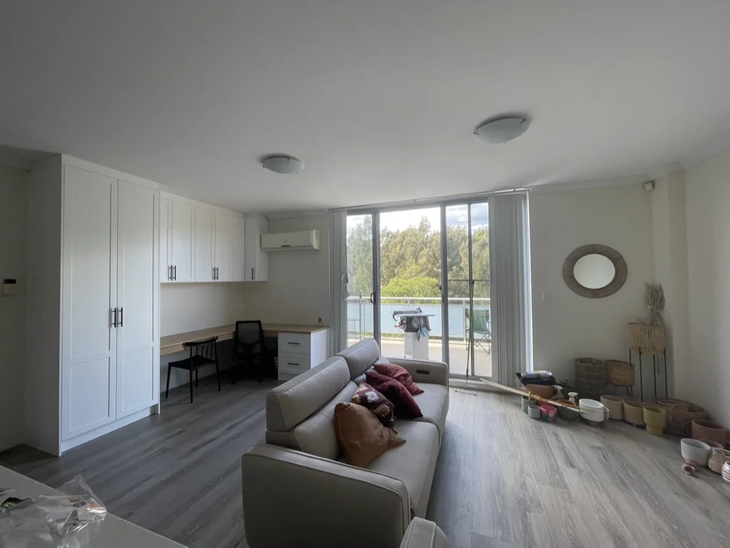 Pemulwuy living room with study nook joinery in background