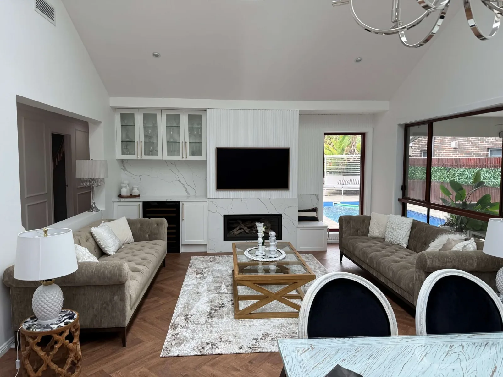 Finished Harrington Park living room joinery