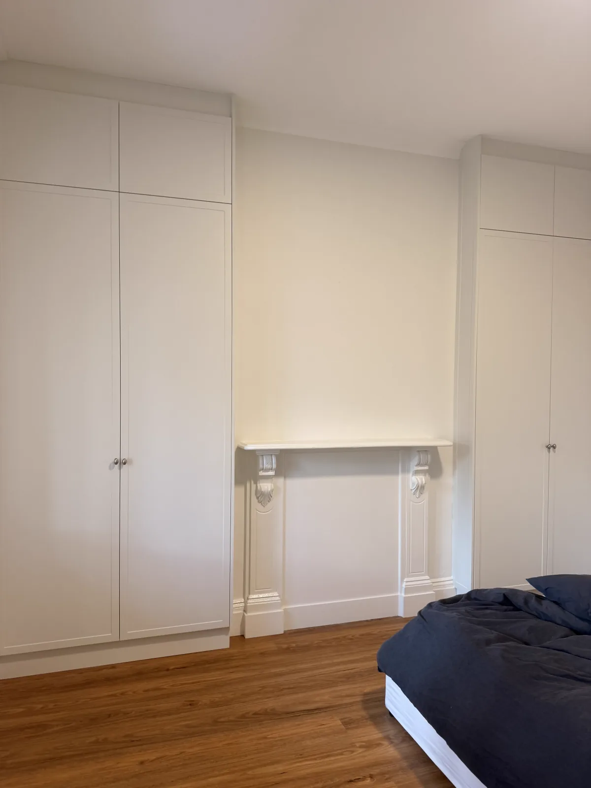 Redfern master bedroom 2pac wardrobe in Taubmans Aspen Snow matt with shaker profile