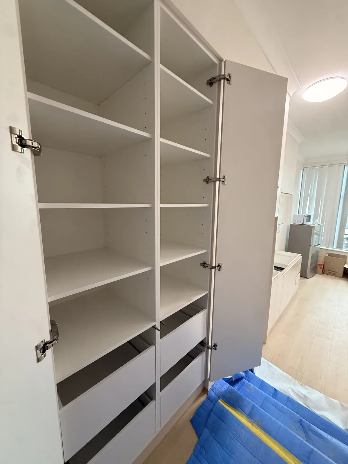 Hallway storage pantry with Titus inner slimline drawers in Willoughby